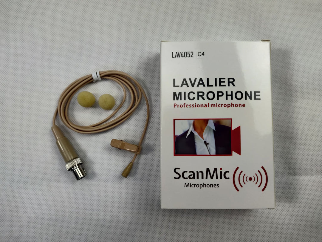 Microphone cravate ScanMic Omni 4P XLR pour Mipro, beige