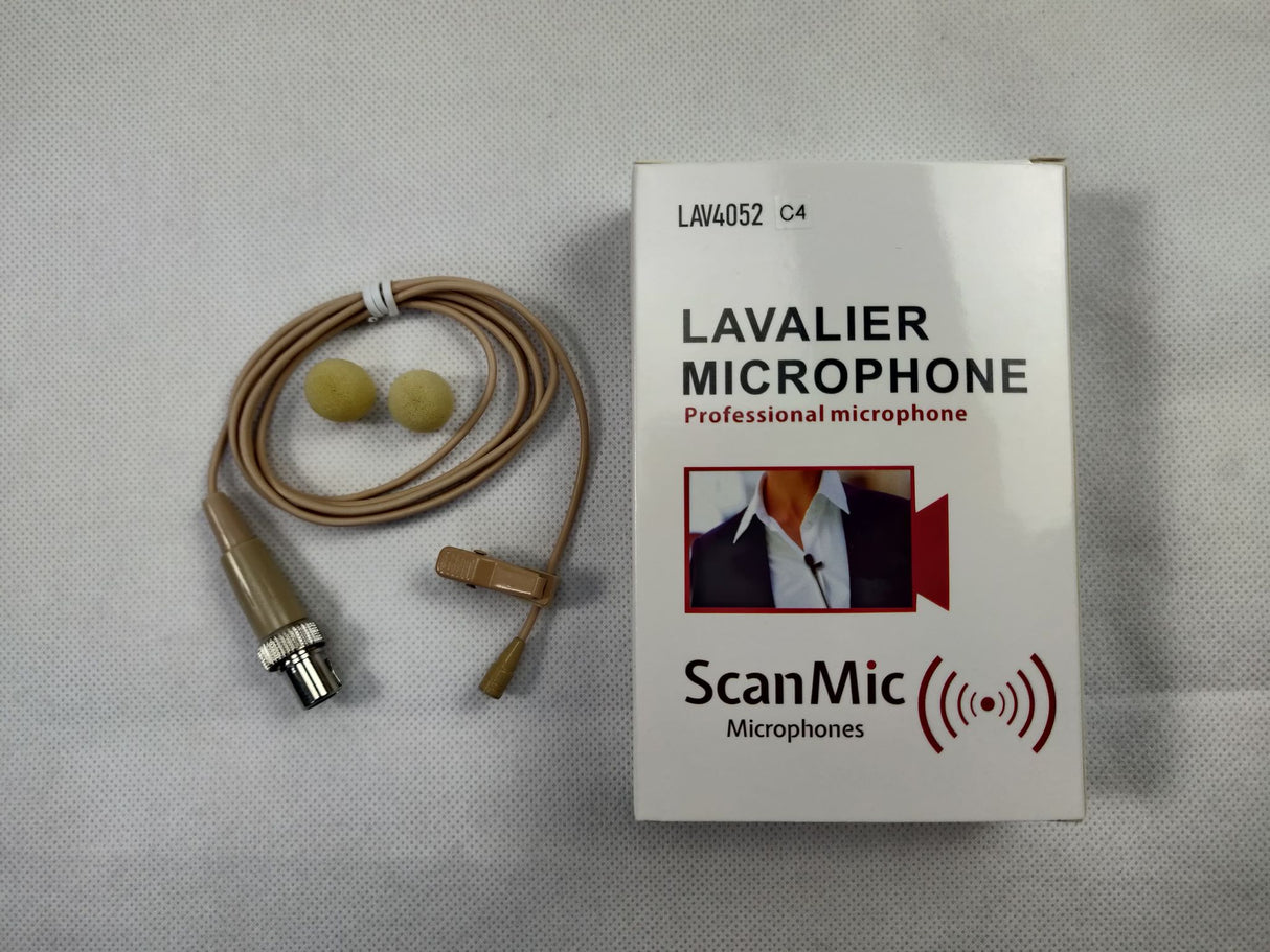 ScanMic lavalier mikrofon Omni 4P XLR til Mipro, Beige