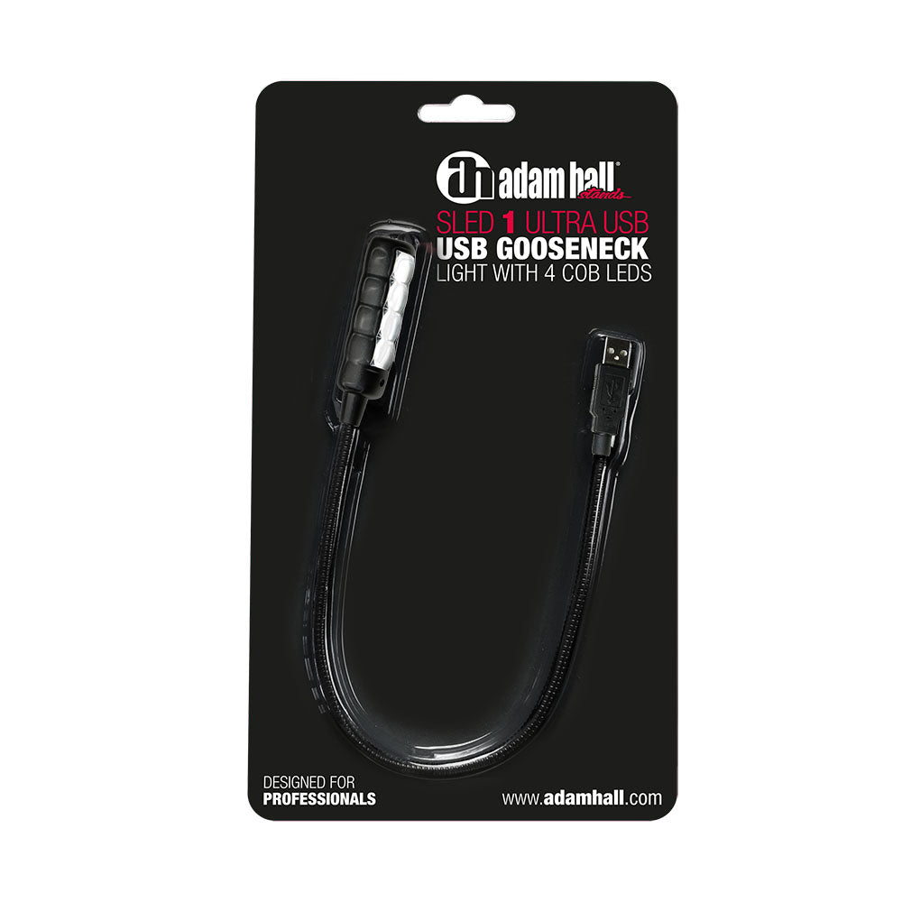 Adam Hall Stands SLED 1 ULTRA USB - Lampe col de cygne, connecteur USB, 4 LED COB
