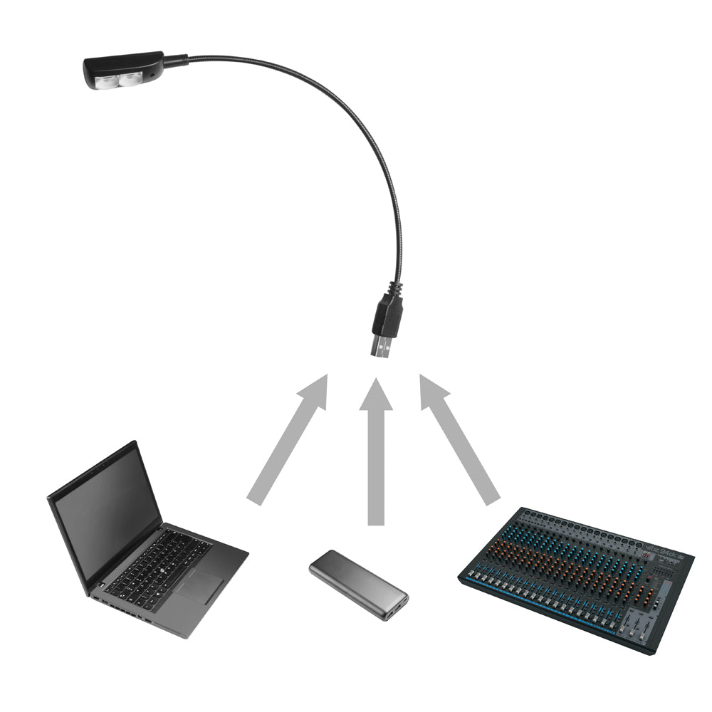 Adam Hall Stands SLED 1 USB PRO - Lampe col de cygne USB avec 2 LED