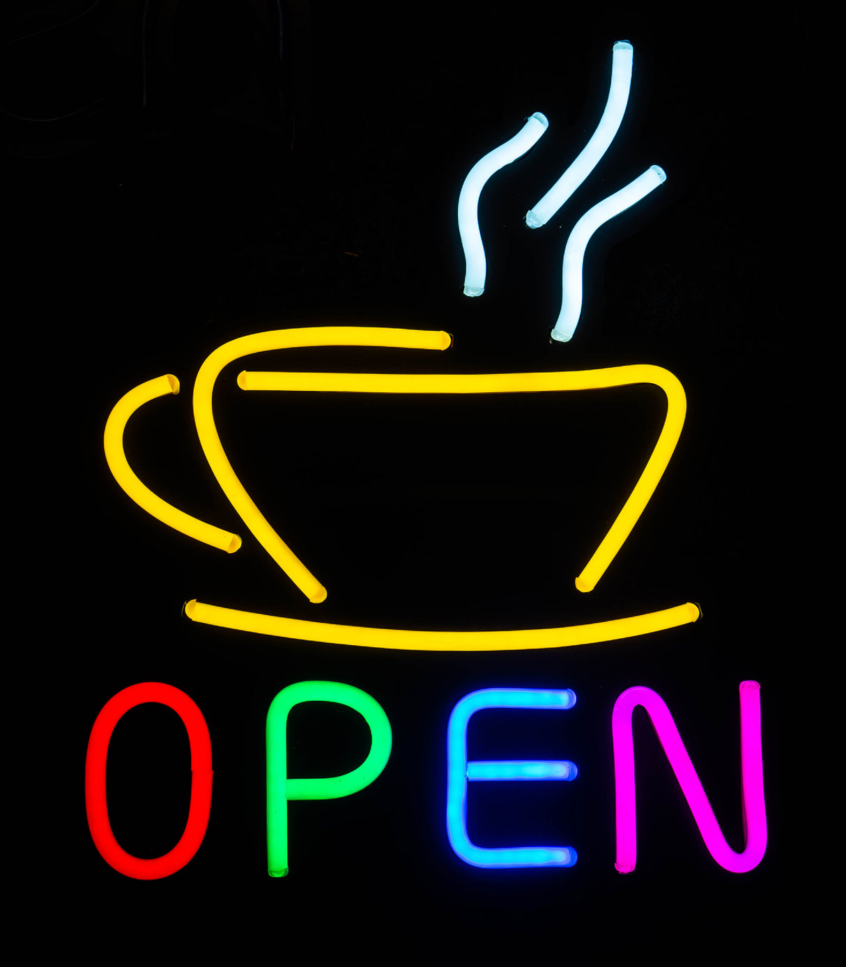 Neon sign "Coffee Open"