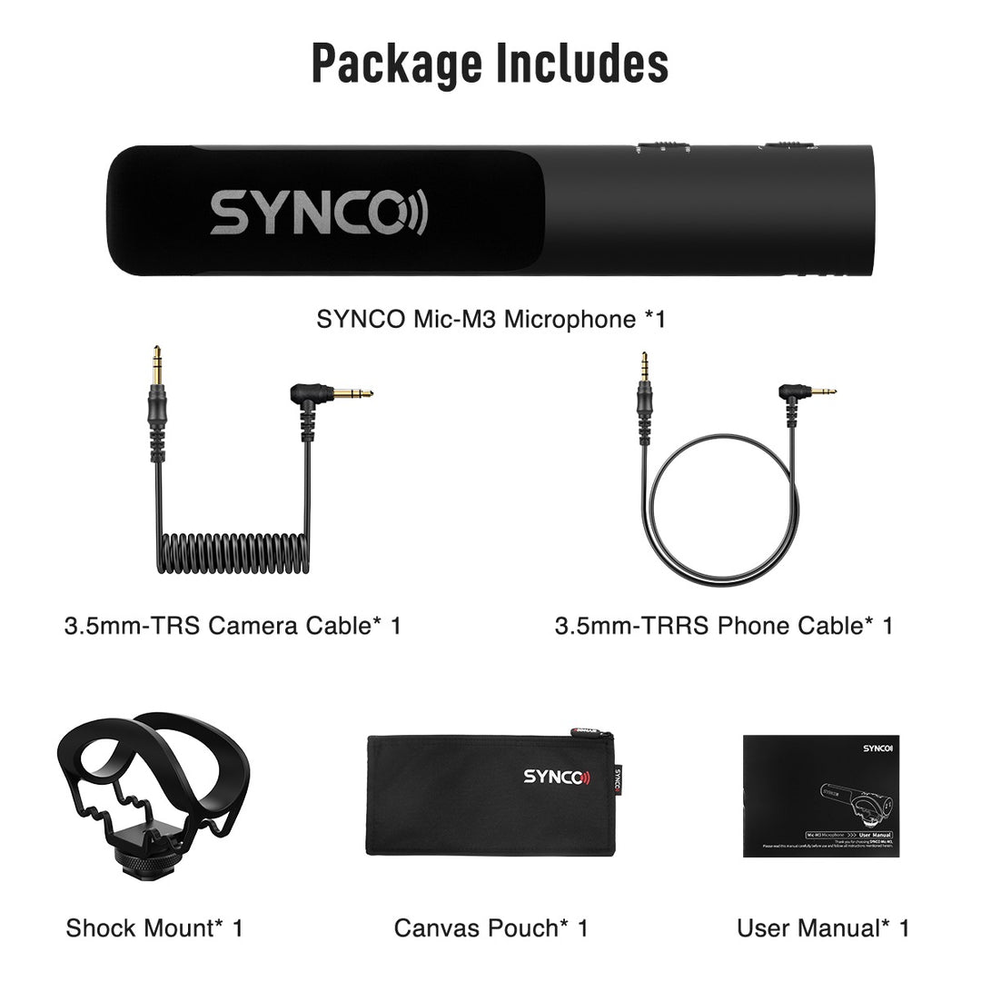 Synco kompakt mikrofon til DSLR kamera