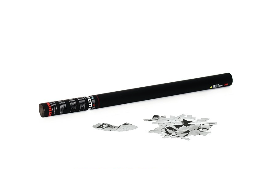 Confetti tube 80 cm, handheld (Silver)