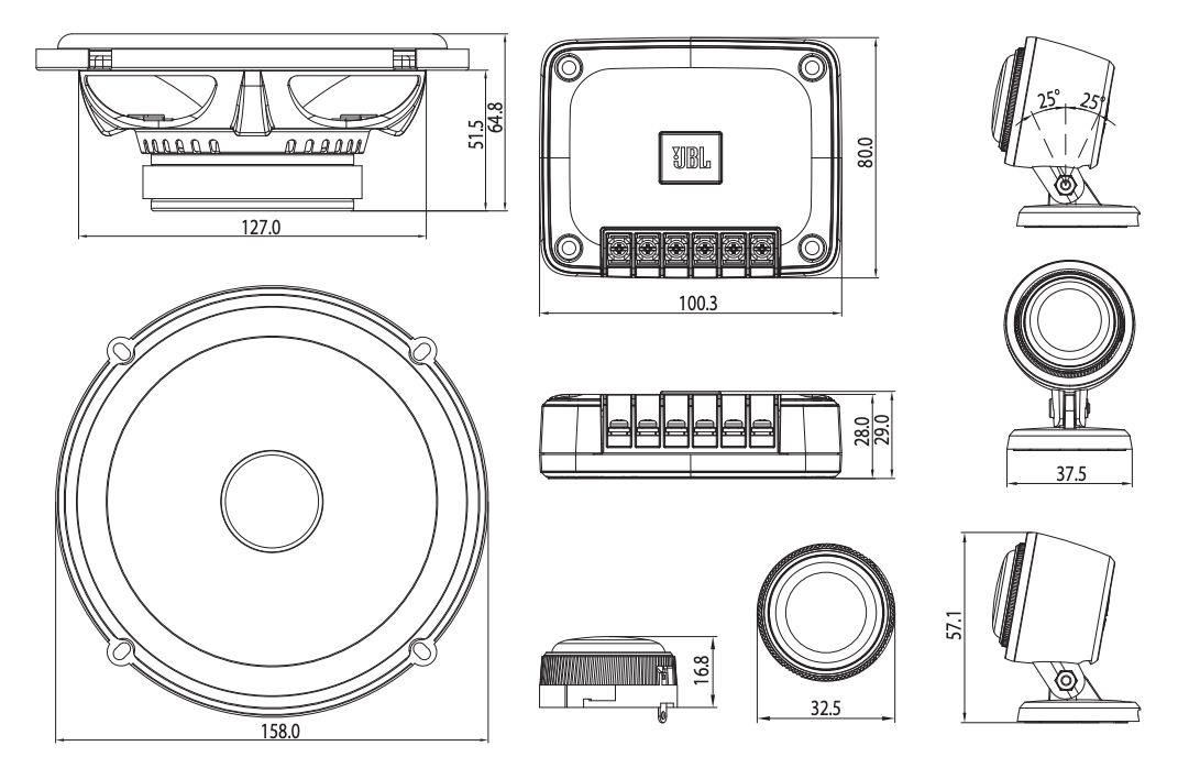 JBL CLUB 602CTP 17 cm. component set