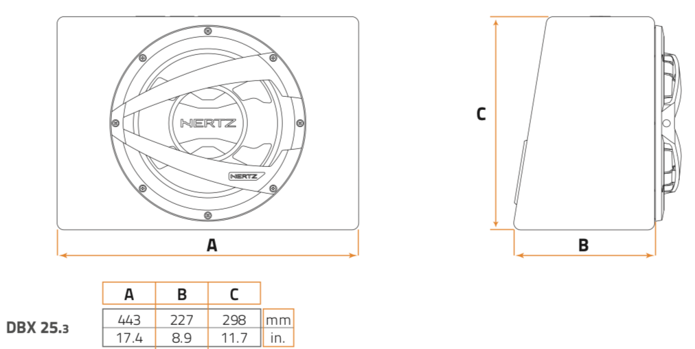 HERTZ SUB-BOX 10" 600 WATT