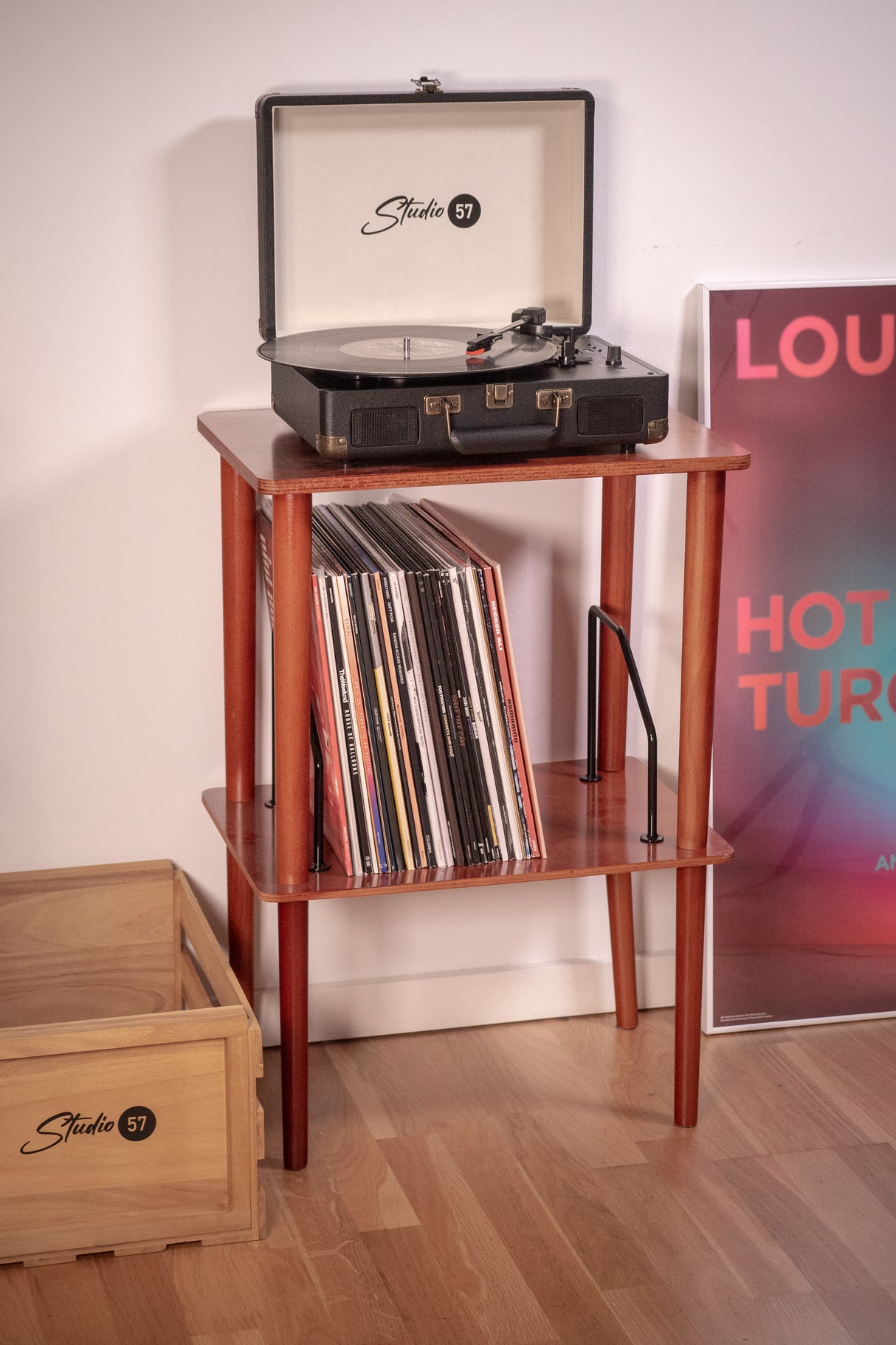 Studio 57 Turntable Table with Storage (Wood)