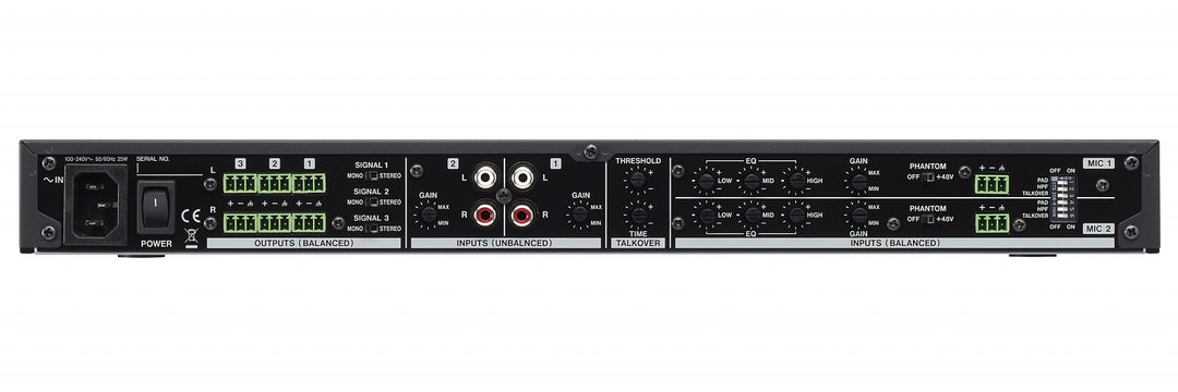 Tascam MZ-123BT installationsmixer 3 zoner 2 mic/2 line in