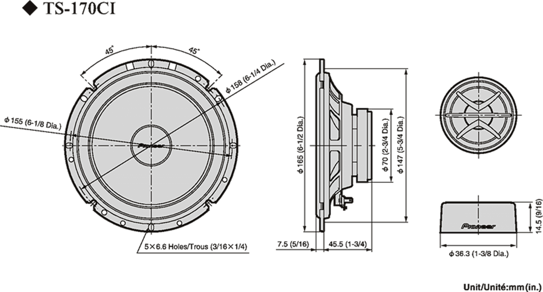 Pioneer TS-170Ci Haut-parleur de voiture (17cm, 6,5")