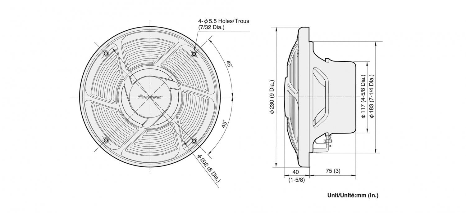 Pioneer TS-MR2040 Marine speakers