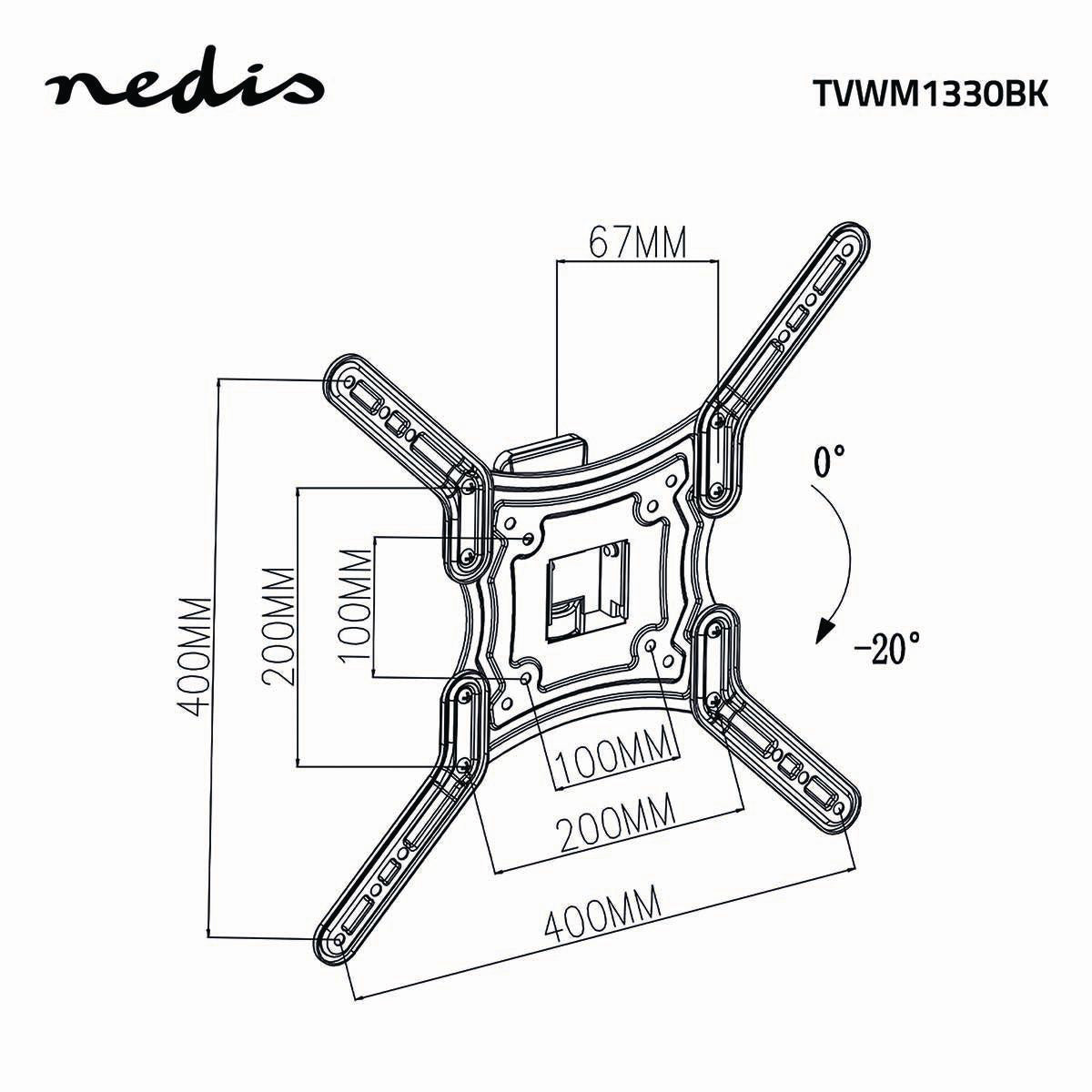 Support TV entièrement articulé (23-55", 30kg)