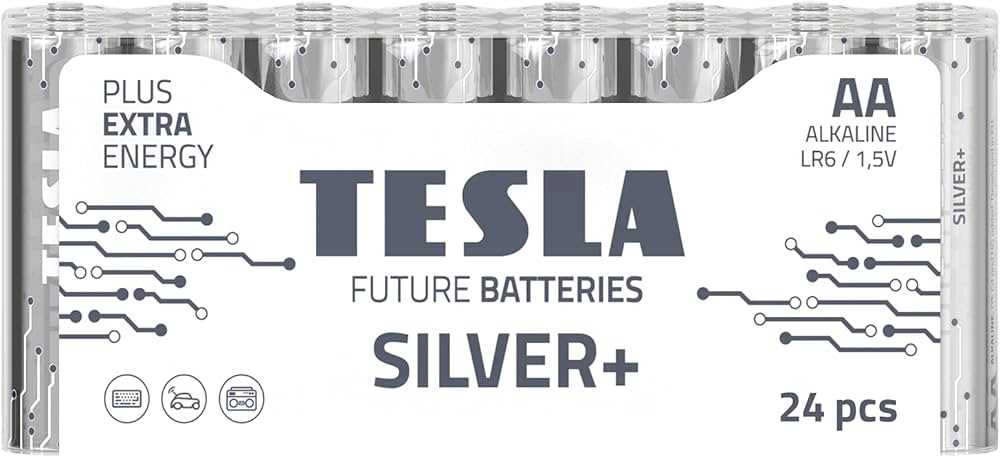 Piles alcalines Tesla Silver+ AA (24 pcs)