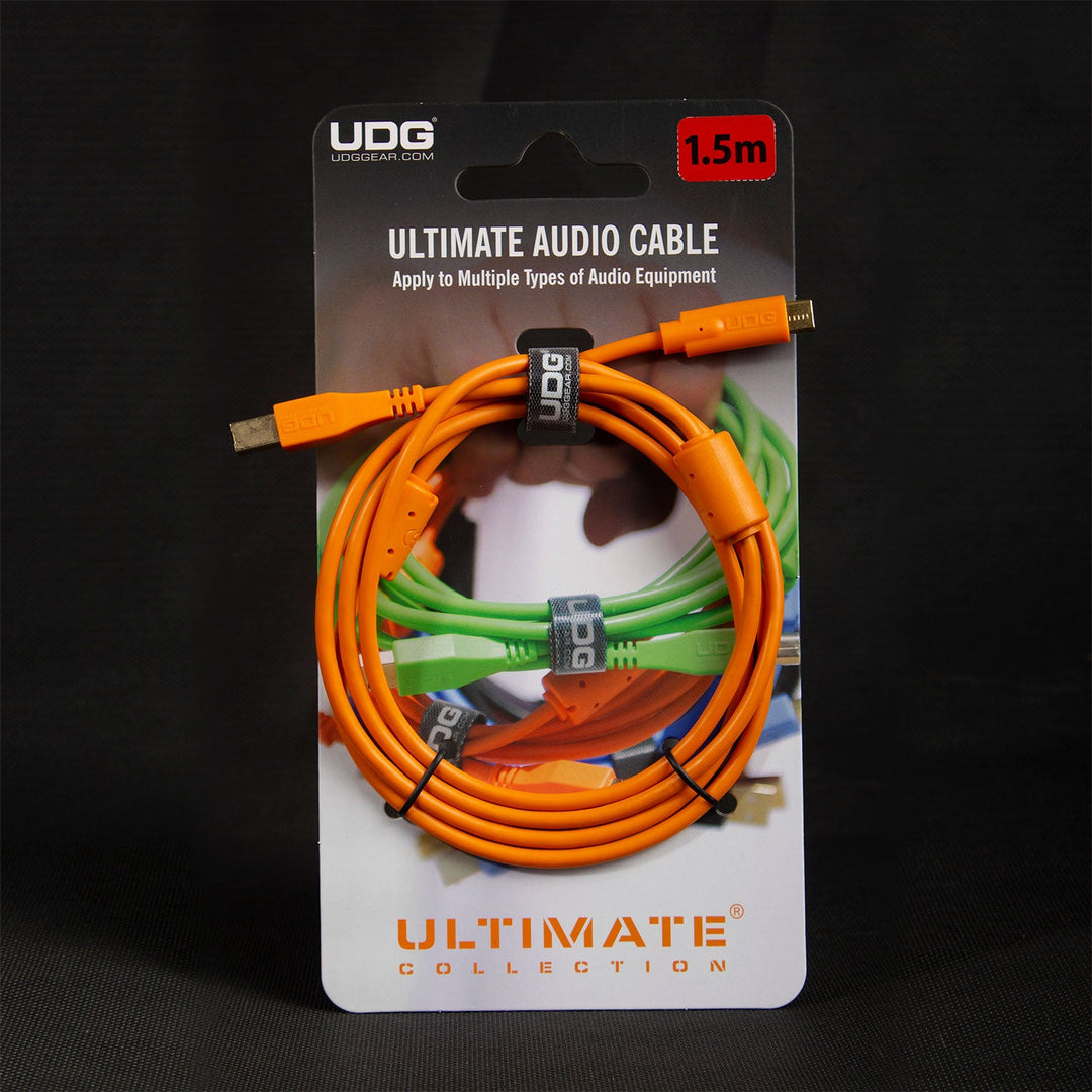 UDG Ultimate Audio Cable USB 2.0 C-B Orange Droit 1,5m