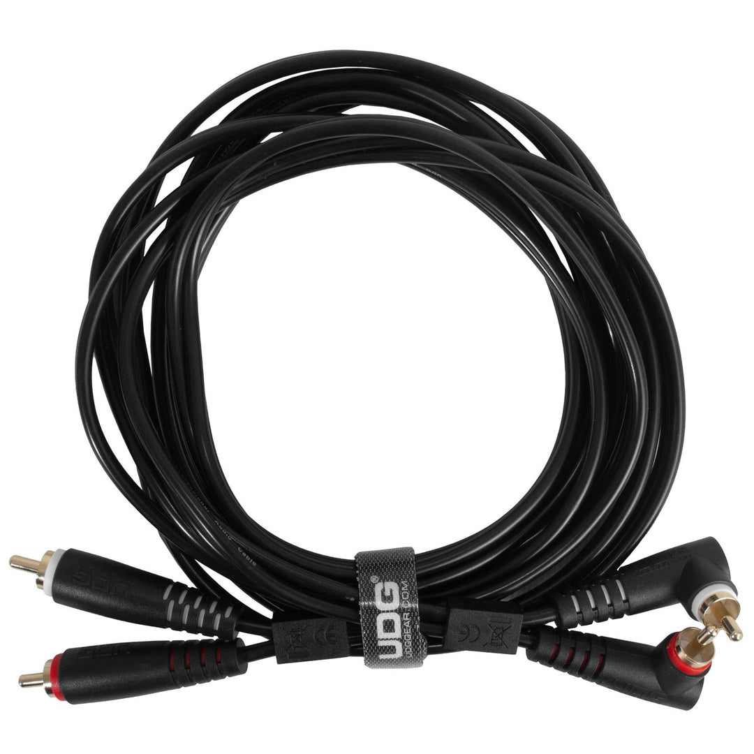 UDG Ultimate Audio Cable set RCA Straight-RCA Angled Noir 3m