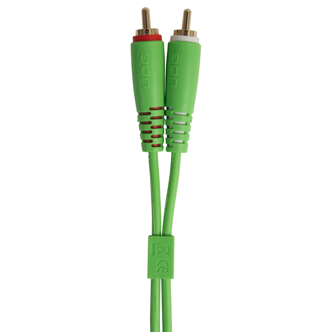 UDG Ultimate Audio Cable Set RCA Droit-RCA Coudé Vert 3m