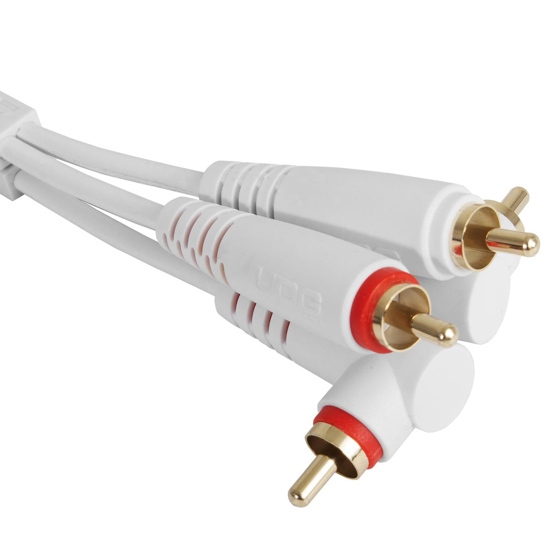UDG Ultimate Audio Cable Set RCA Droit-RCA Coudé Blanc 3m