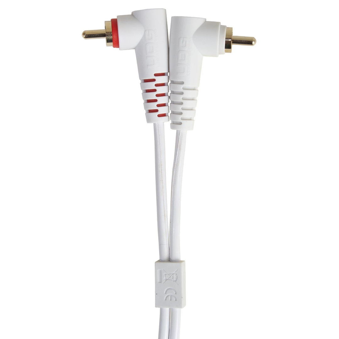 UDG Ultimate Audio Cable Set RCA Droit-RCA Coudé Blanc 3m