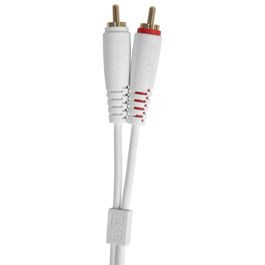 UDG Ultimate Audio Cable Set RCA Droit-RCA Coudé Blanc 3m