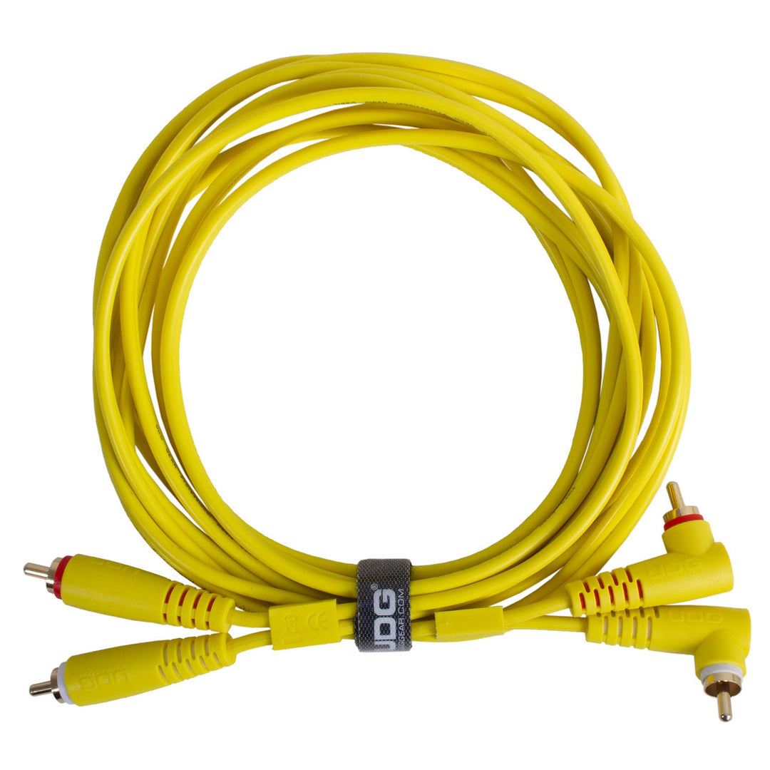 UDG Ultimate Audio Cable Set RCA Droit-RCA Coudé Jaune 3m