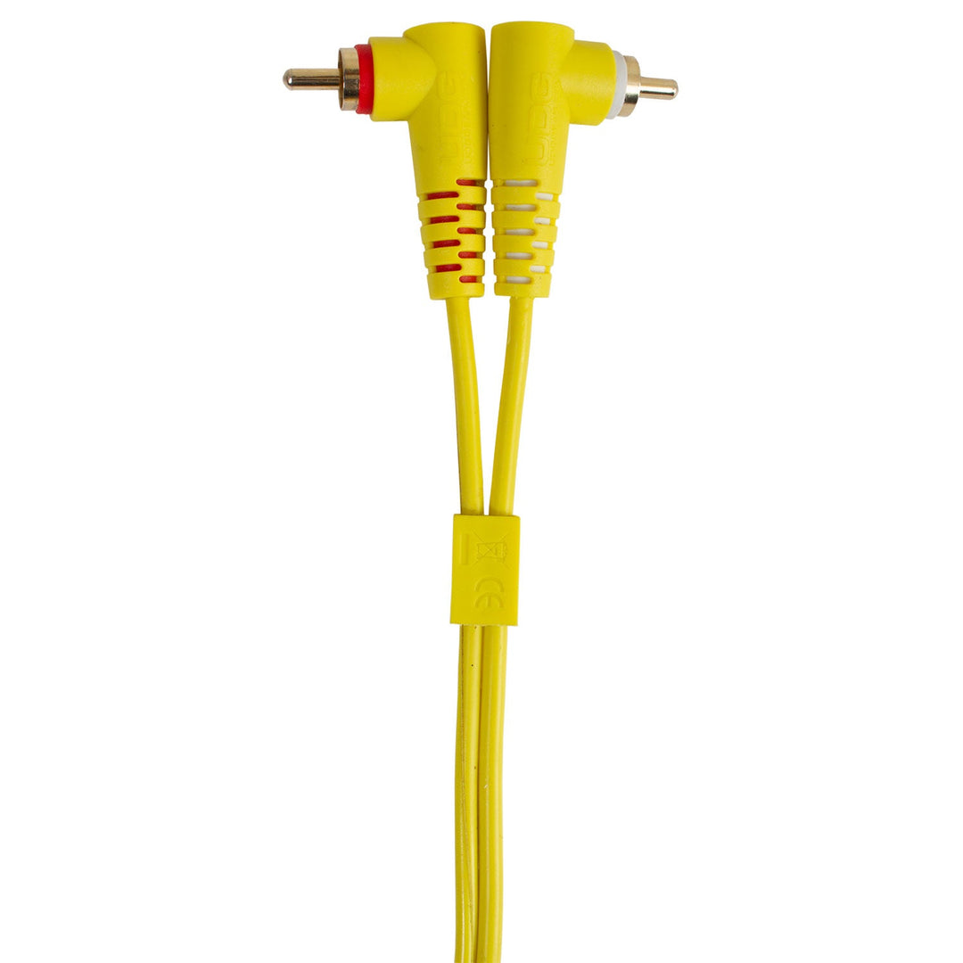 UDG Ultimate Audio Cable Set RCA Droit-RCA Coudé Jaune 3m