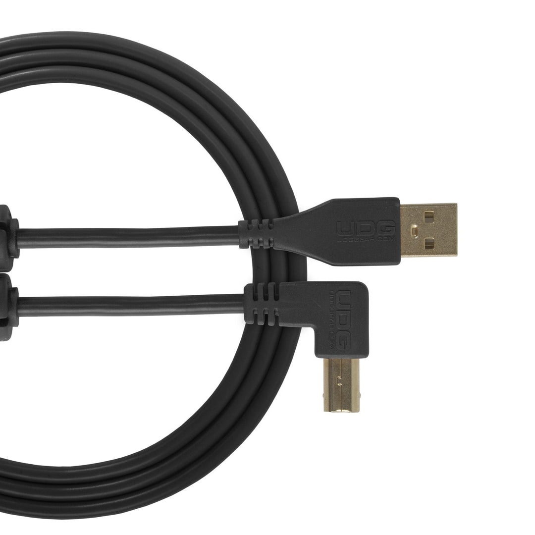 UDG Ultimate Audio Cable USB 2.0 A-B Noir Coudé 3m