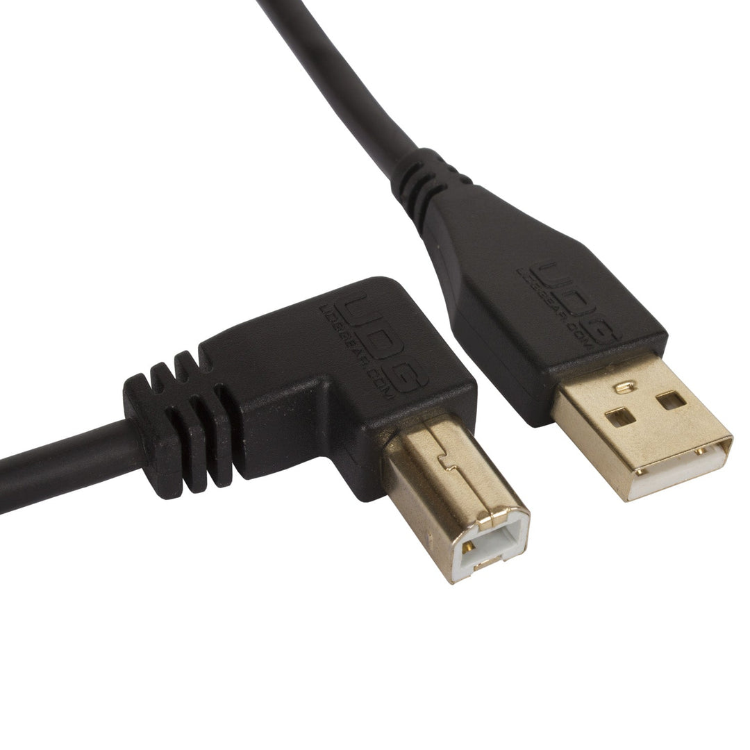 UDG Ultimate Audio Cable USB 2.0 A-B Noir Coudé 2m