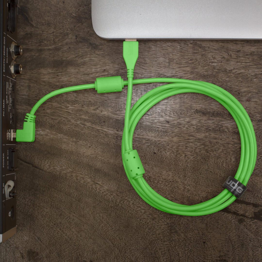UDG Ultimate Audio Cable USB 2.0 A-B Vert Coudé 1m