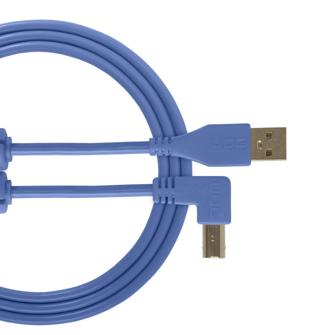 UDG Ultimate Audio Cable USB 2.0 A-B Bleu Coudé 1m