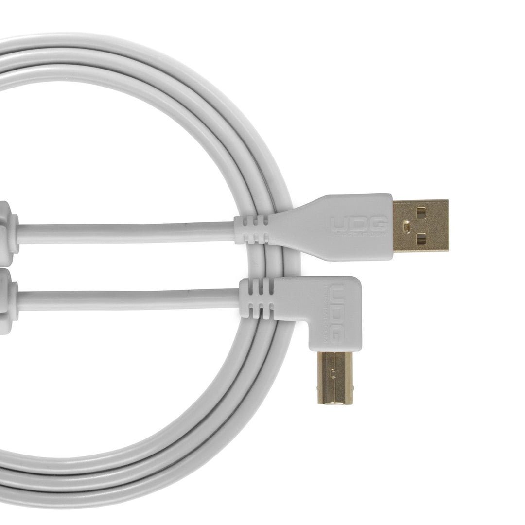UDG Ultimate Audio Cable USB 2.0 A-B Blanc Coudé 3m