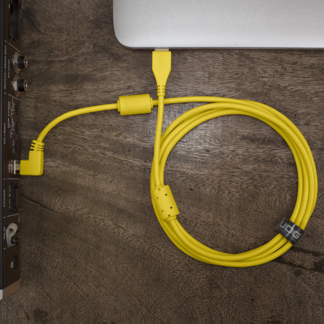UDG Ultimate Audio Cable USB 2.0 A-B Jaune Coudé 2m