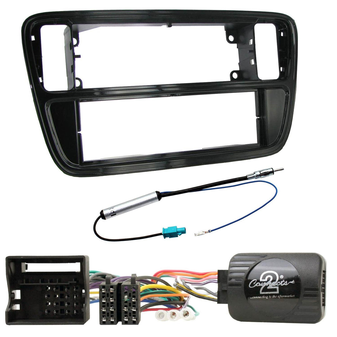 1-DIN KIT pour Mii, Citigo et Up (Noir Brillant)