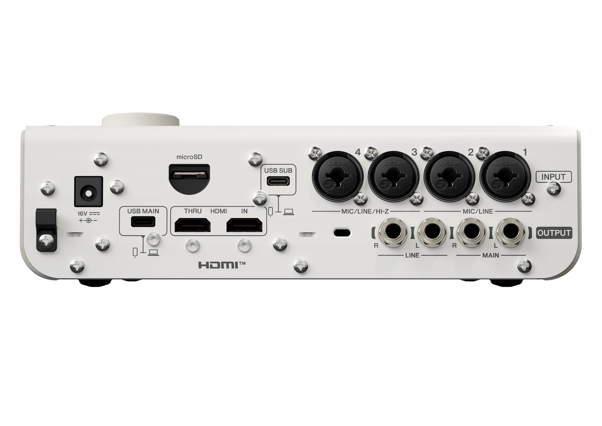 Yamaha URX44V USB-C Audio/Video Interface (White) - Video Version