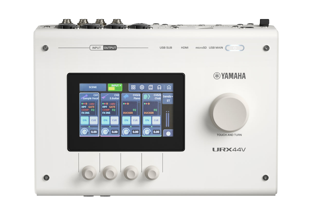 Yamaha URX44V USB-C Audio/Video Interface (White) - Video Version