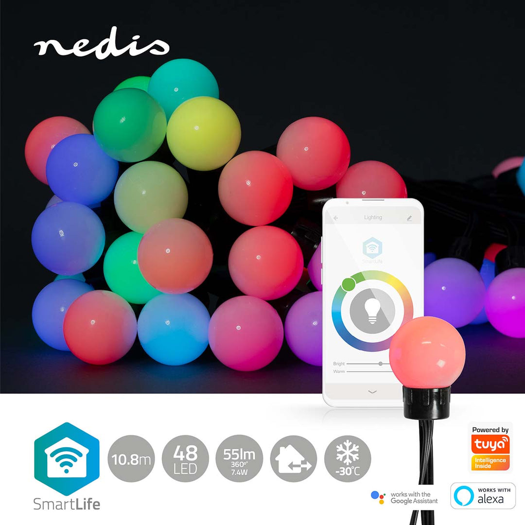 SmartLife Guirlande Décorative avec 48 Ampoules LED