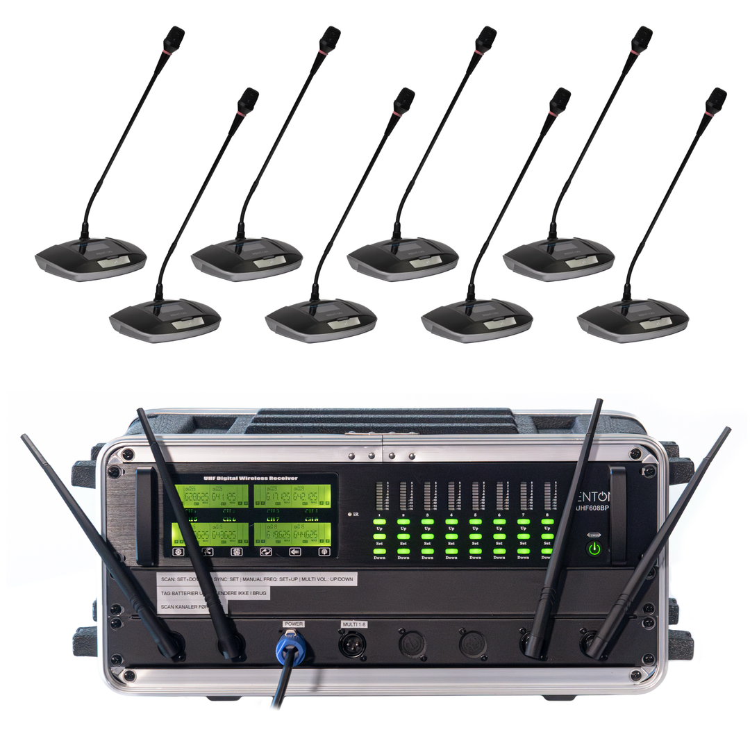 Renton Rack Système sans fil (8 Microphones de conférence)