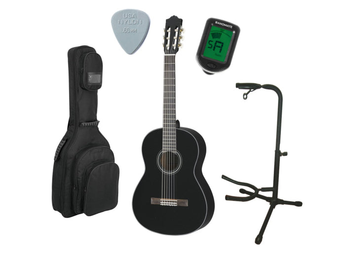 Yamaha C40II Guitare classique espagnole Pack de Démarrage (Noir)