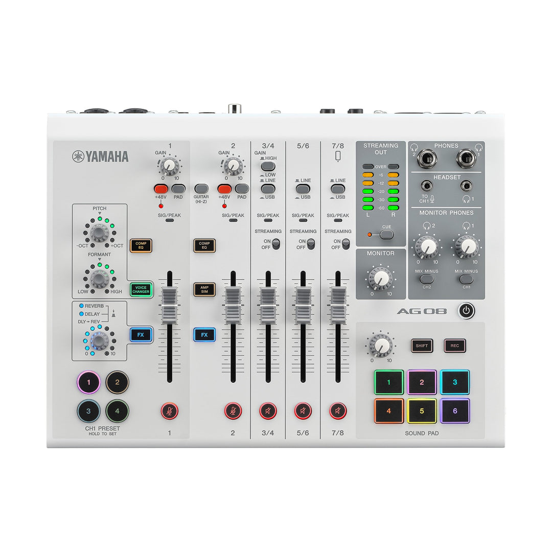 Yamaha AG08 - Mixeur pour streaming en direct (Blanc)