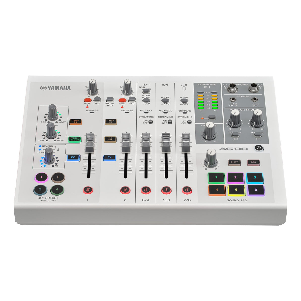 Yamaha AG08 Live Streaming Mixer (White)