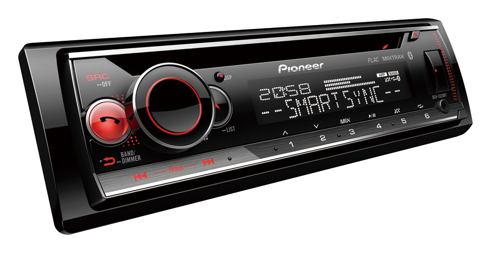Pioneer DEH-S520BT 1-DIN Car Stereo w. CD, Bluetooth and Spotify