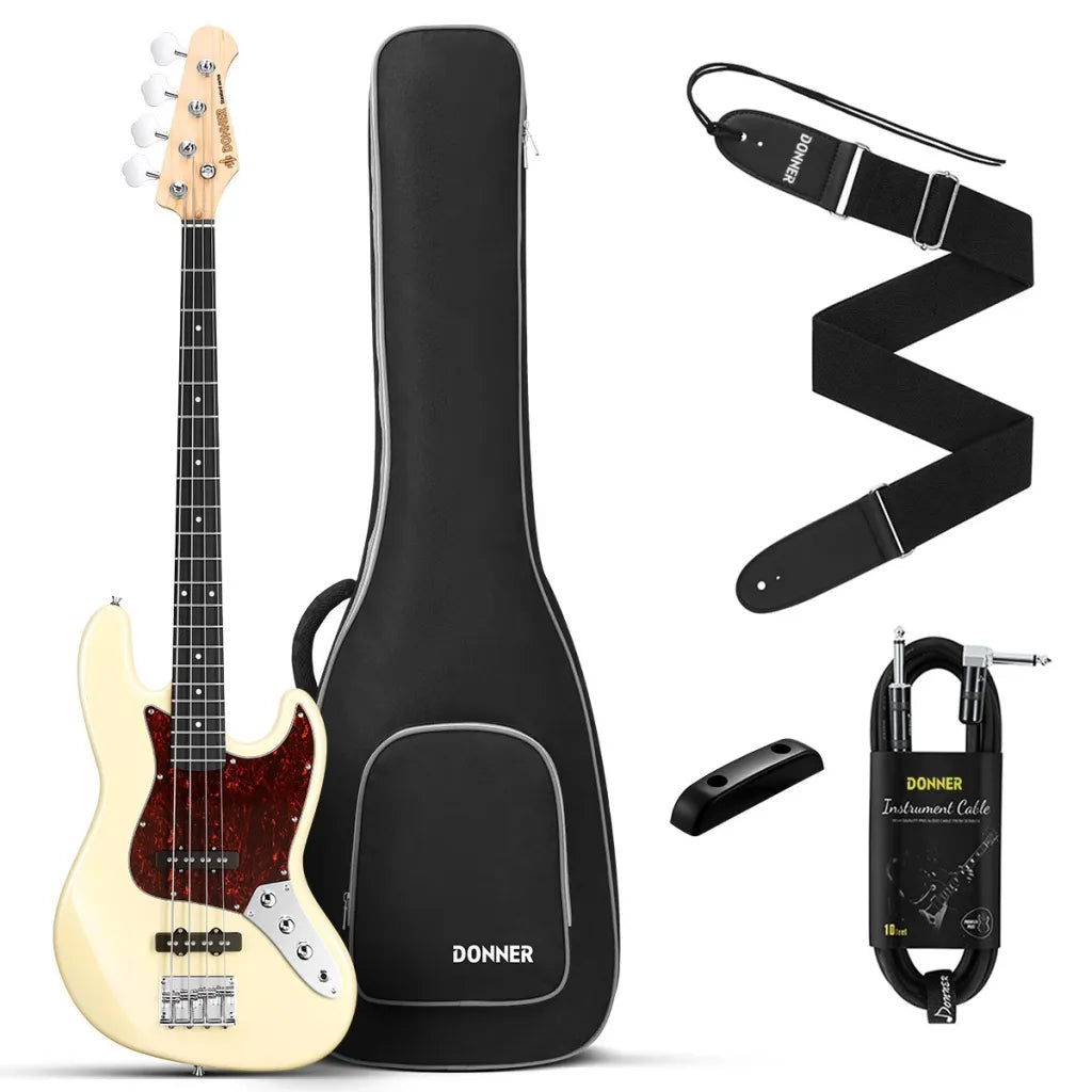 Donner DJB-510B pack basse électrique olympic white