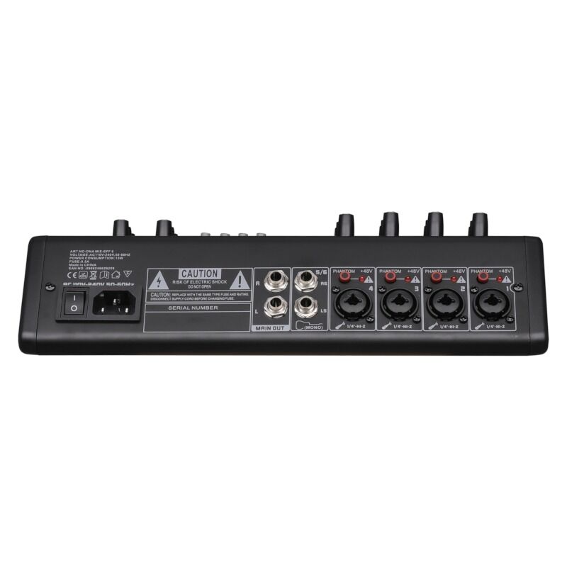 DNA MIX-EFF 6 Mixeur analogique 6 canaux avec Bluetooth, USB et DSP