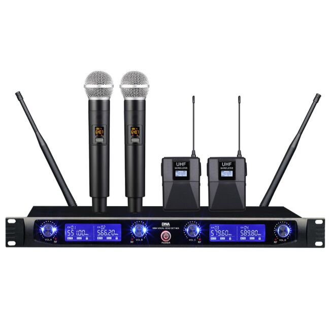 DNA WM4 Ensemble de microphones sans fil combiné