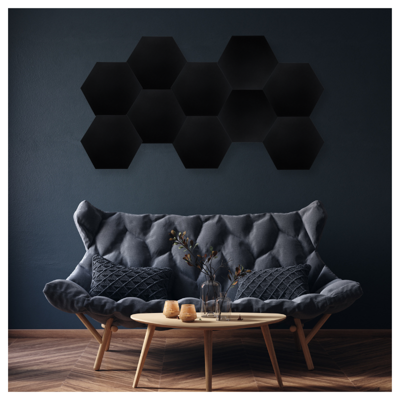 DNA AM3 BK Akustikpaneler 10 stk Sort Hexagon