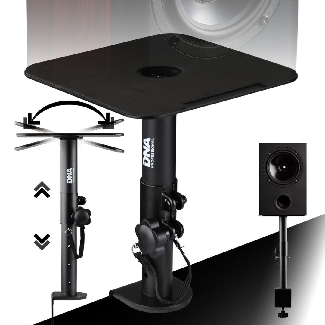 Supports de moniteurs de studio avec pince de bureau (2 pièces)
