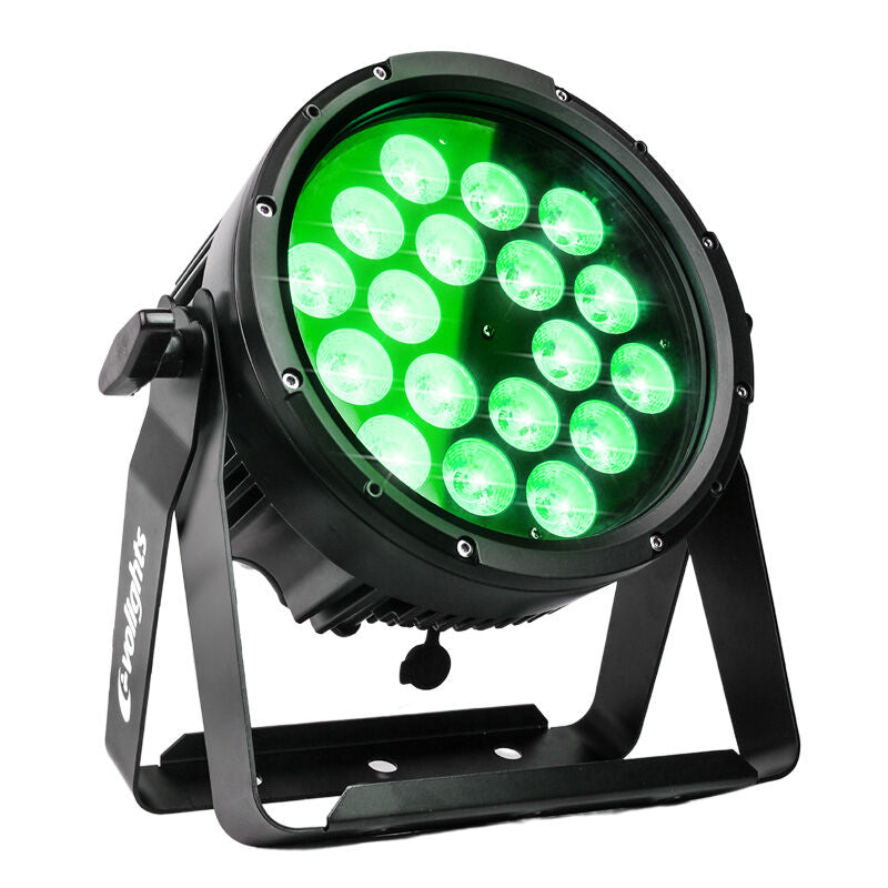 Evolights Glacier 18 LED PAR IP65 – 18x12W RGBWA-UV Stage Spot