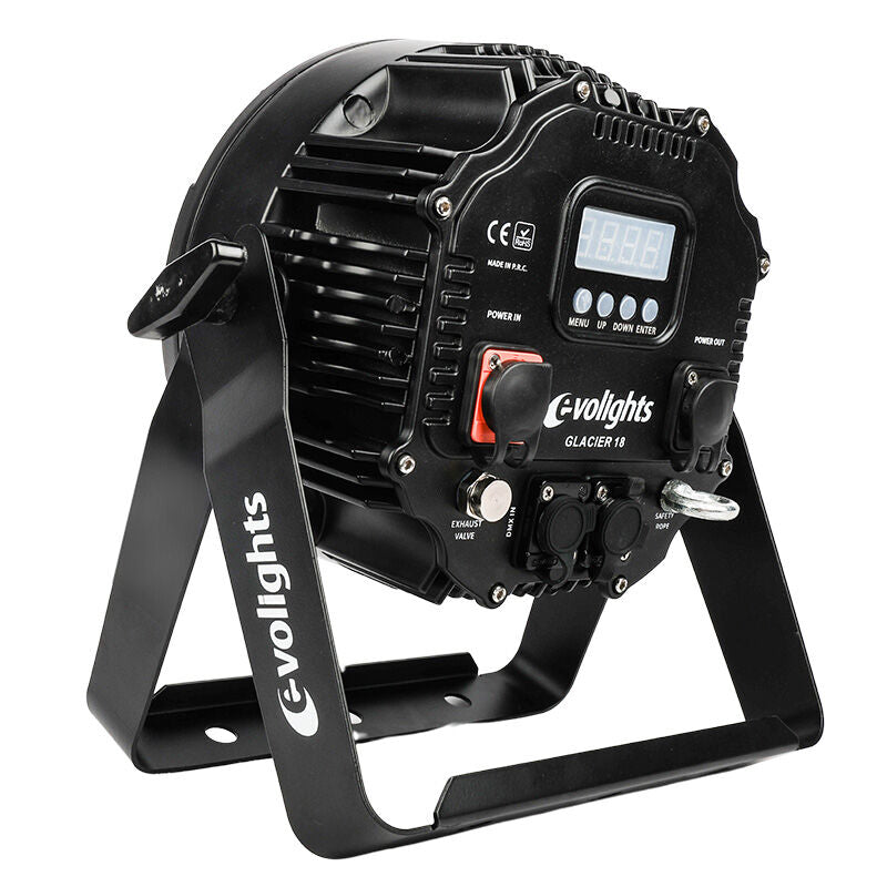 Evolights Glacier 18 LED PAR IP65 – 18x12W RGBWA-UV Stage Spot