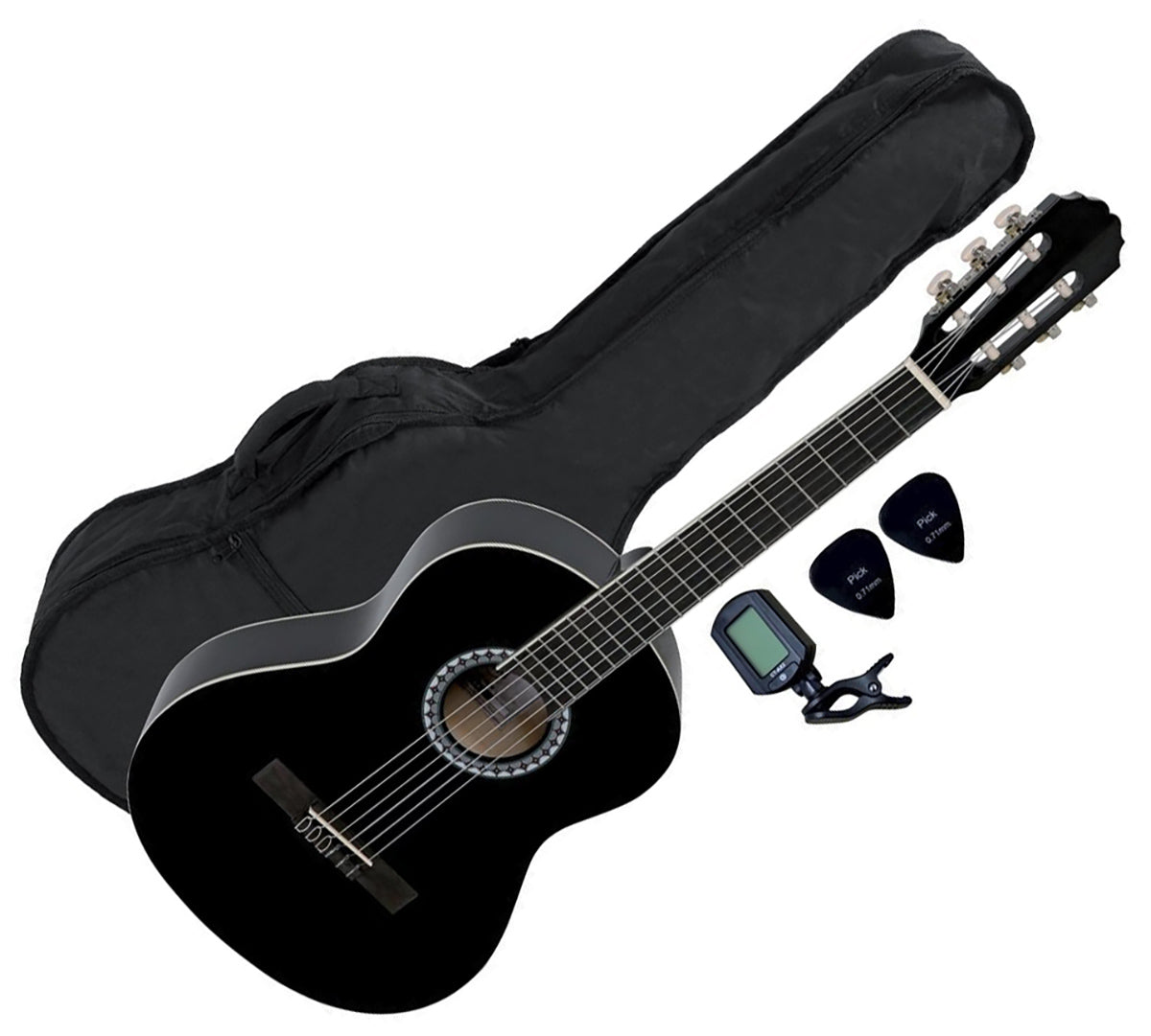 Pack de Guitare Espagnole 4/4, noir