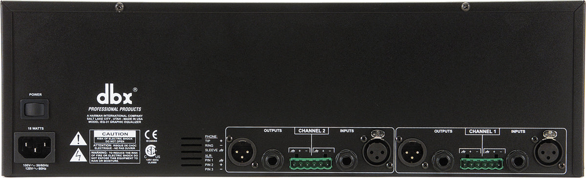 dbx iEQ31 2x 31 Bandes Égaliseur Graphique/Limiteur