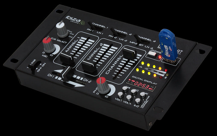 Ibiza DJ Mixer w. Bluetooth & USB