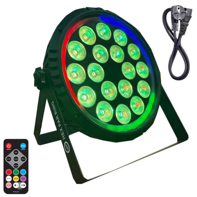 Light4Me Hex PAR Ring 18x6W RGBWA-UV