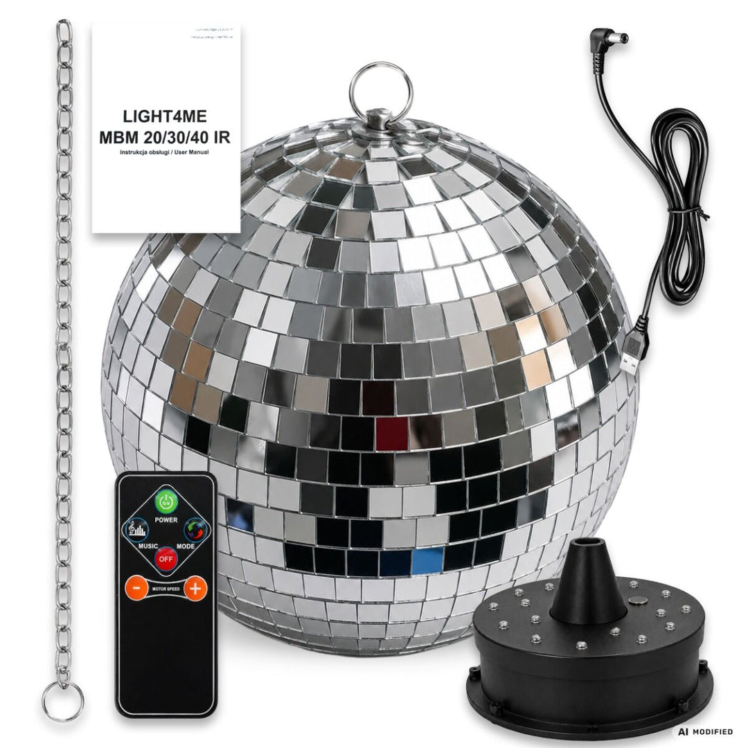 Light4Me Boule à facettes 20 cm avec LED, moteur et télécommande